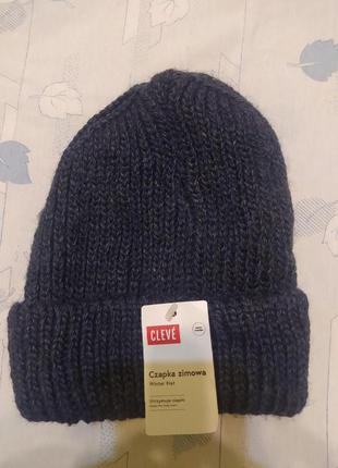 Зимова шапка акрил синя cleve