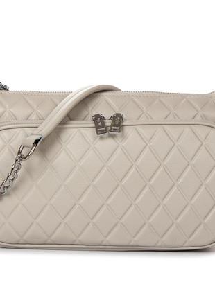 Сумка кожаная женская классическая alex rai 2033-9 white-grey