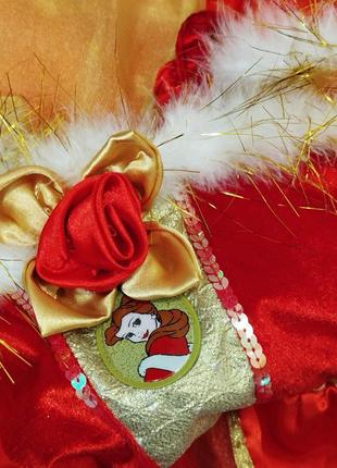 Роскошное карнавальное платье disney принцессы бель / новогодний костюм для девочки 3-4 года