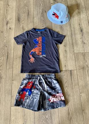 Набор для пляжа -футболка и шорты marvel spider man h&m (швеция)