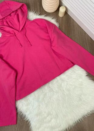 Розовый худи свитшот на флисе
