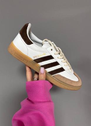 Унисекс кроссовки adidas spezial white brown