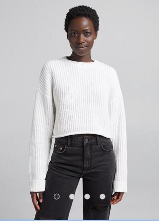 Білий светр bershka