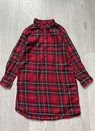 Крутое новогоднее платье в клетку h&m 4-5 лет