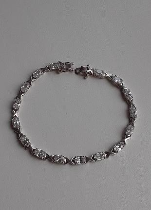 Серебряный браслет с цирконами