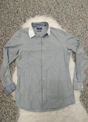 Чоловіча сіра сорочка slim fit розмір м