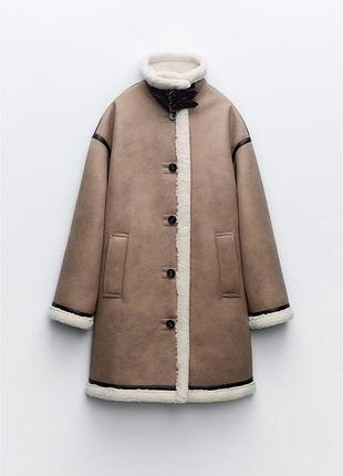 Пальто дубленка zara xs