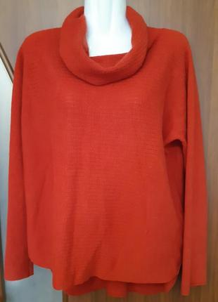 Красный свитер гольф кашемир