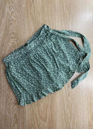 Легкая летняя мини юбка-шорты на завязках primark