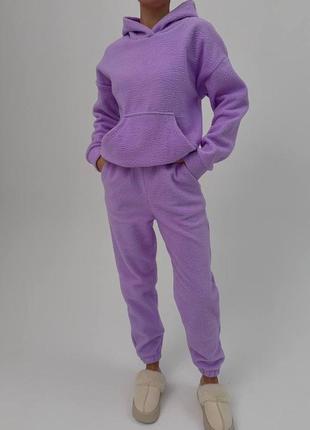 Очень теплый женский костюм двойка плюшевый флис штаны +кофта