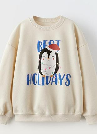 Zara свитшот новогодний праздничный рождественский 92см