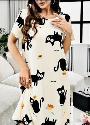 Ночная рубашка с котиком