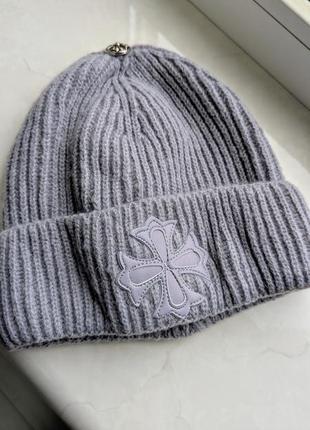 Шапка серая chrome hearts
