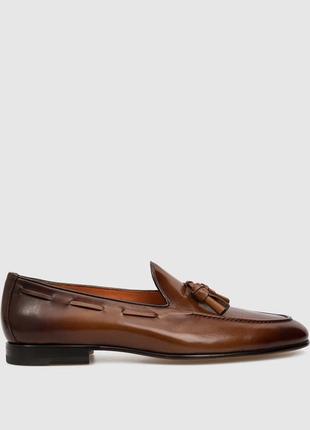 Santoni leather loafers шкіряні лофери туфлі люкс італія2 фото