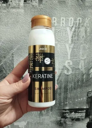 Відновлюючий шампунь для волосся unice з кератином, 330 мл