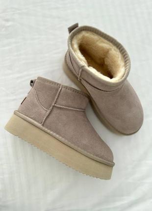 Угги ugg classic ultra mini platform “latte”4 фото