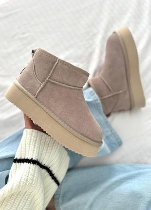 Угги ugg classic ultra mini platform “latte”