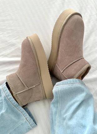 Угги ugg classic ultra mini platform “latte”5 фото