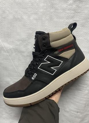 Зимние кеды кроссовки ботинки new balance black brown