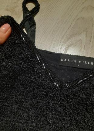 Нарядная вязаная майка karen miller с бисером топ  s-m5 фото