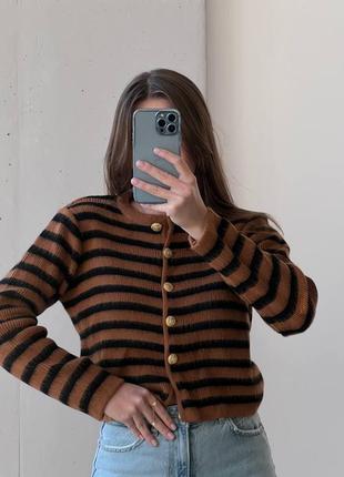 Стильні кардигани в смужку 🤎питайте наявність перед замовленням!00268