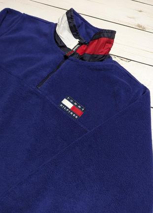 Оригинал мужская винтажная флисовая кофта 90-х tommy hilfiger vintage 90th / флиска...