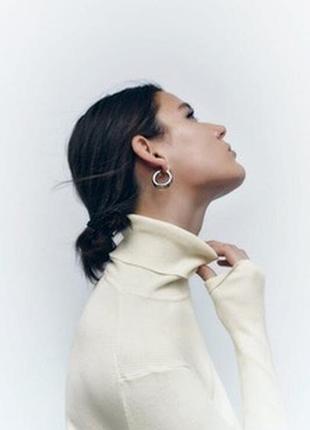 Гольф водолазка в рубчик бежевий молочний базовий зара