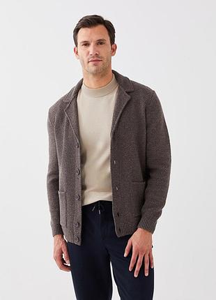 Чоловічий піджак з вовною lc waikiki з кишенями, на ґудзиках, кавового кольору. фірмова туреччина