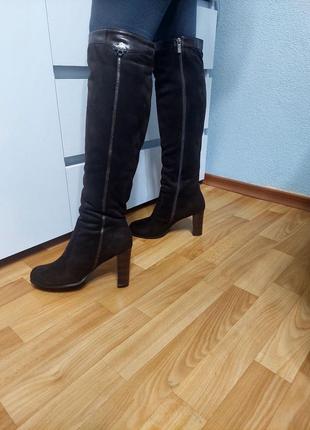 Зимние сапоги из замши