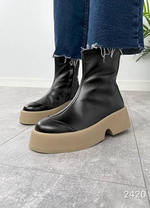 Зимние женские ботинки на платформе натуральная кожа 24205 фото