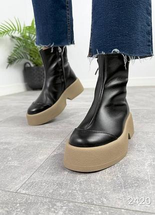Зимние женские ботинки на платформе натуральная кожа 24207 фото