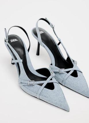 Zara джинсовые босоножки