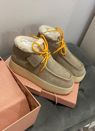 Женские зимние ботинки ботинки с мехом овчины