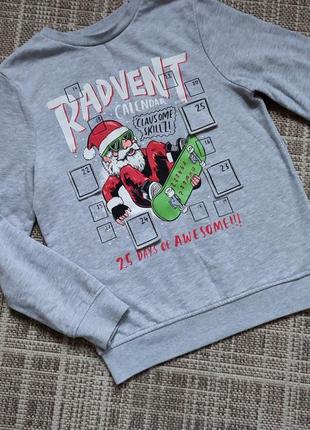 Новогодний свитшот трикотаж с начесом