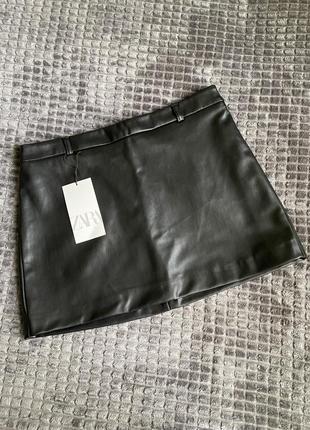 Кожаная мини юбка zara мины юбка кожаная