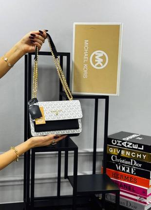 Сумка белая женская michael kors клатч сумка маленькая майкл корс клатч кросс-боди