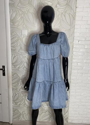 Ярусна сукня з короткими обʼємними рукавами river island, s