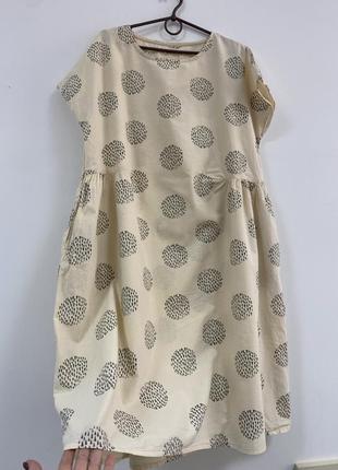 Котонова сукня міді вільного стилю2 фото