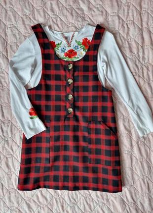 Плаття zara 128 шкільний сарафан сукня шкільна