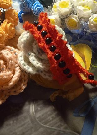 Красный браслет с бусинами, ручная работа