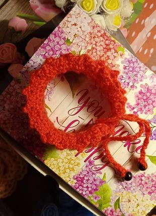 Красный браслет с бусинами, ручная работа