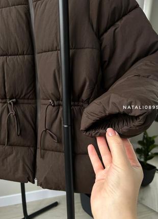 Куртка зимняя hm, куртка шоколадная женская, куртка hm, пуфер hm
