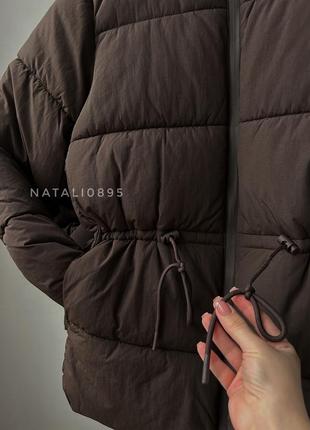 Куртка зимняя hm, куртка шоколадная женская, куртка hm, пуфер hm