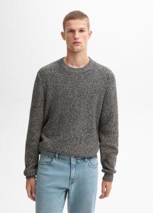 Вязаный джемпер massimo dutti из хлопка мулине