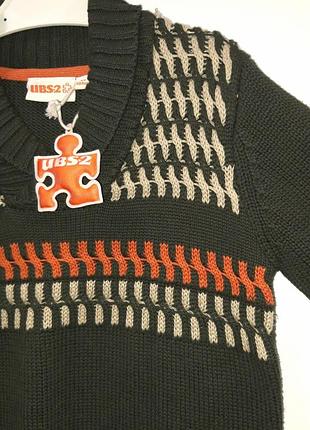 Теплый свитер 104 см ubs2 кофта вязаный мальчик 4 года акрил хлопок зимний мягкий