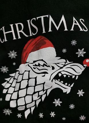 🐺❄️🐺 крутая черная футболочка волк christmas4 фото