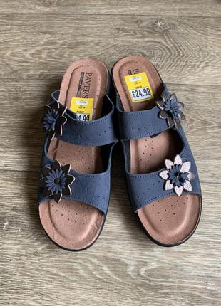 Новые кожаные шлепанцы pavers italy р.41 шлепанцы