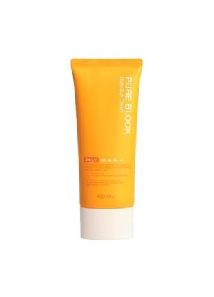 Солнцезащитный крем a'pieu pure block natural daily sun cream spf45/pa+++ - 100 мл - оригинал