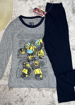 Коттоновая пижама для мальчика трансформеры: штаны + реглан 100% коттон размер: 98/104