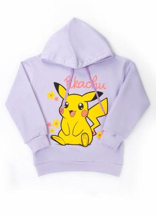 Стильна толстовка худі пікачу, спортивна кофта з начосом, теплый худи толстовка пикачу